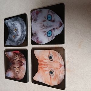 Cat Face Coasters Set